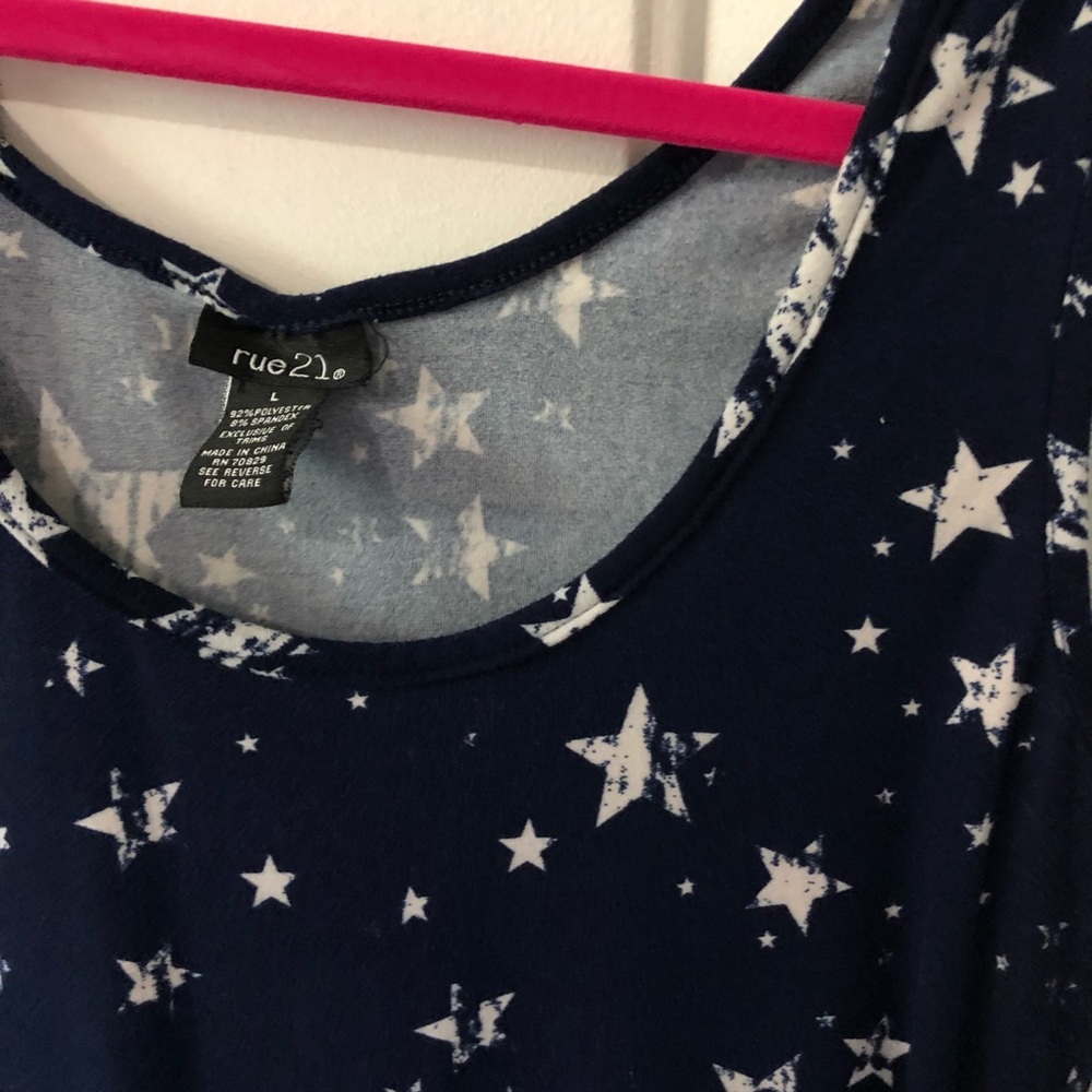 Rue21 Super Soft Comfy Star Blue Tank Top  b0018